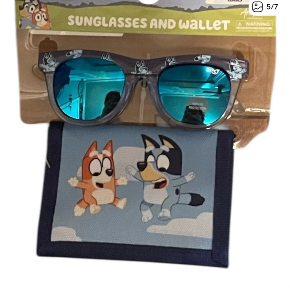 🔴 3/$12 Bluey Sunglasses & Wallet Set Kids UV400‎ Protection Trifold Wallet NWT